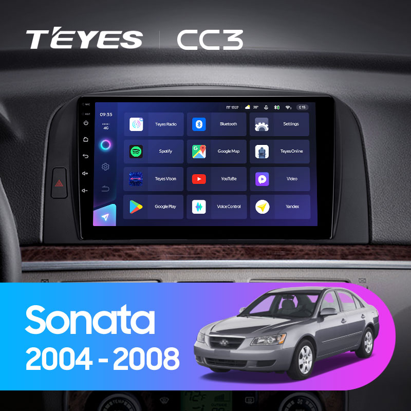 Штатная магнитола Teyes CC3 для Hyundai Sonata NF 2004 - 2008 Android ...
