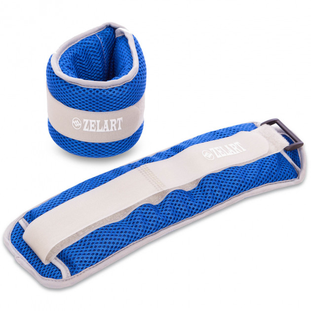 

Утяжелители для рук и ног водонепроницаемые Zelart Sport FI-7210-2 2 шт по 1 кг серый-синий