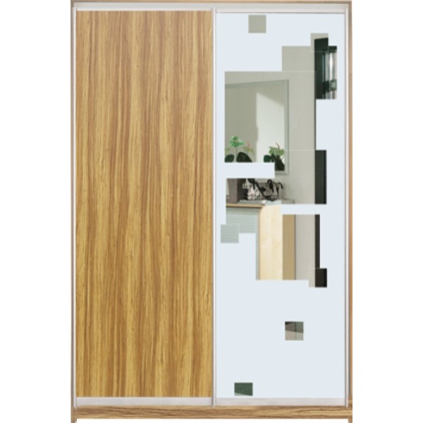 

Шкаф купе Стандарт 3 ДСП/Зеркало с Пескоструем-1 1900x2200x600 двухдверный Matroluxe