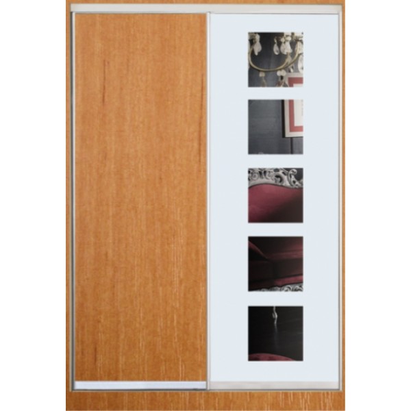 

Шкаф купе Классик 1 ДСП/Зеркало с Пескоструем-3 1400x2400x450 двухдверный Matroluxe