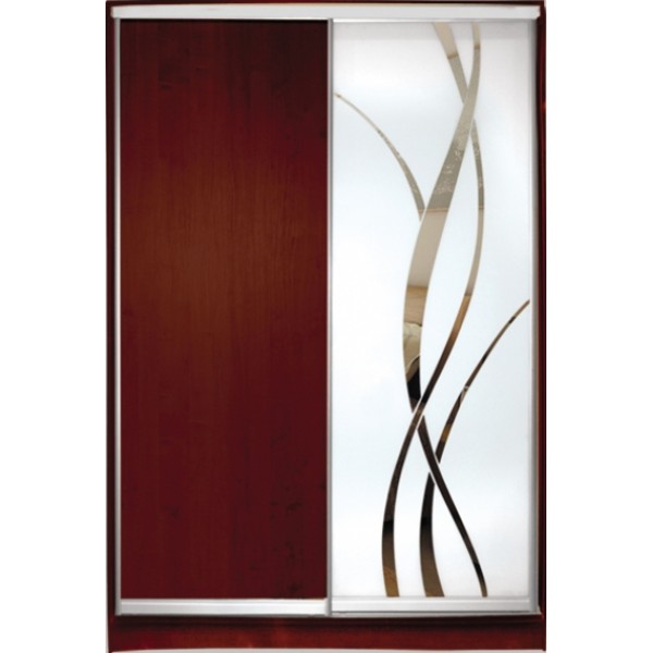 

Шкаф купе Стандарт 1 ДСП/Зеркало с Пескоструем 1500x2300x600 двухдверный Matroluxe