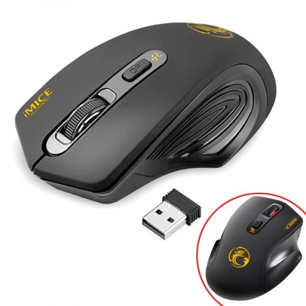 

Беспроводная игровая мышь мышка ТИХАЯ 2000dpi iMice G-1800, черная