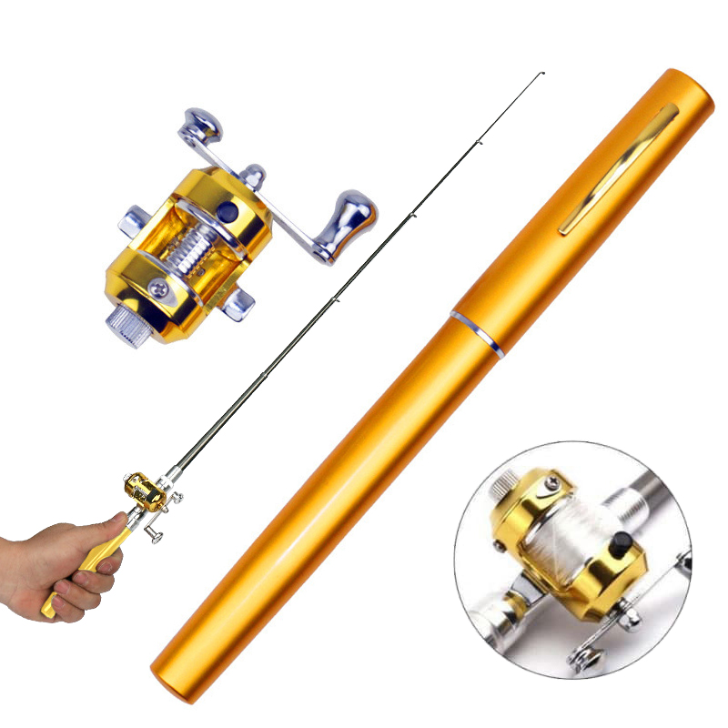 Карманная мини удочка телескопическая складная с катушкой Fish Pen