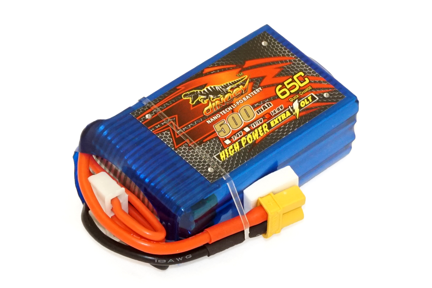 

Аккумулятор Dinogy Li-Pol 500mAh 14.8V 4S 65C XT30 53x31x19мм