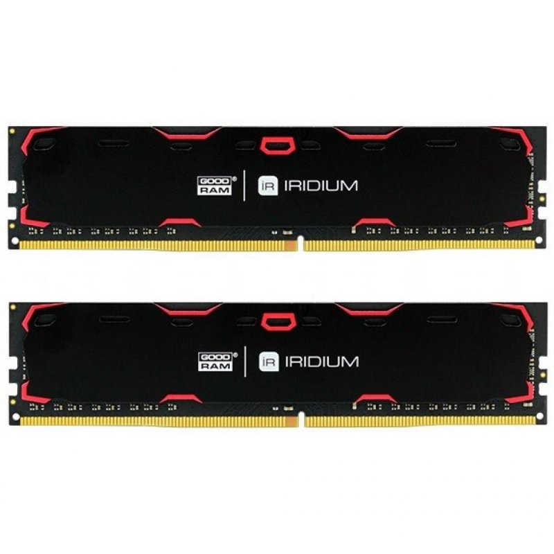 

Модуль памяти для компьютера DDR4 16GB (2x8GB) 2400 MHz Iridium Black GOODRAM (IR-2400D464L15S/16GDC)