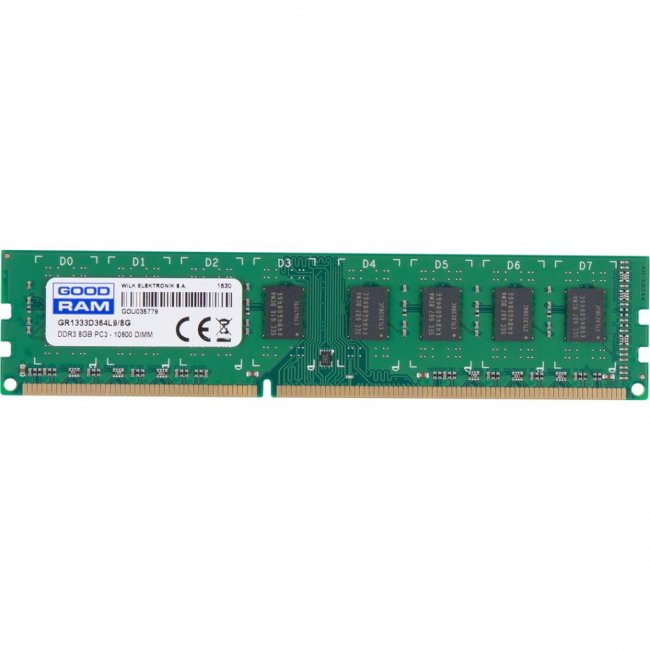 

Модуль памяти для компьютера DDR3 8GB 1333 MHz GOODRAM (GR1333D364L9/8G)