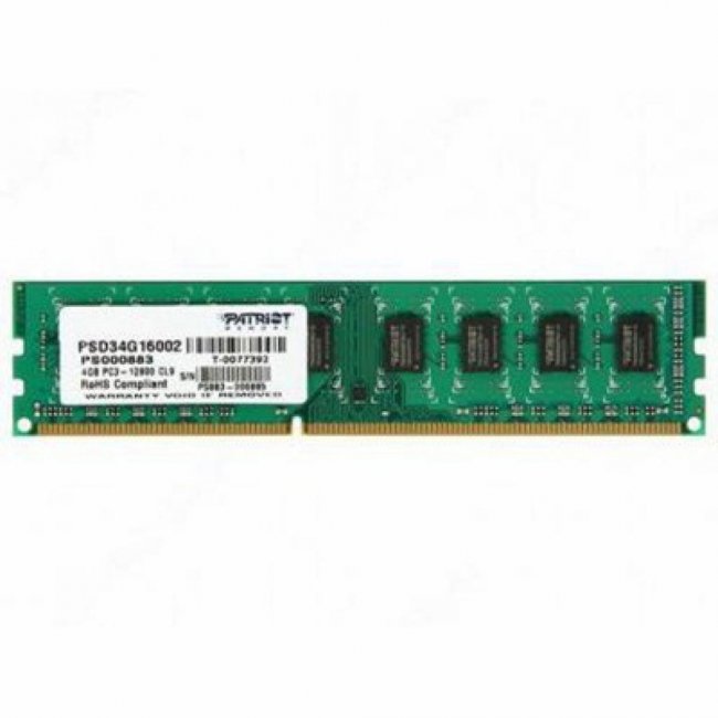 

Модуль памяти для компьютера DDR3 4GB 1600 MHz Patriot (PSD34G16002)