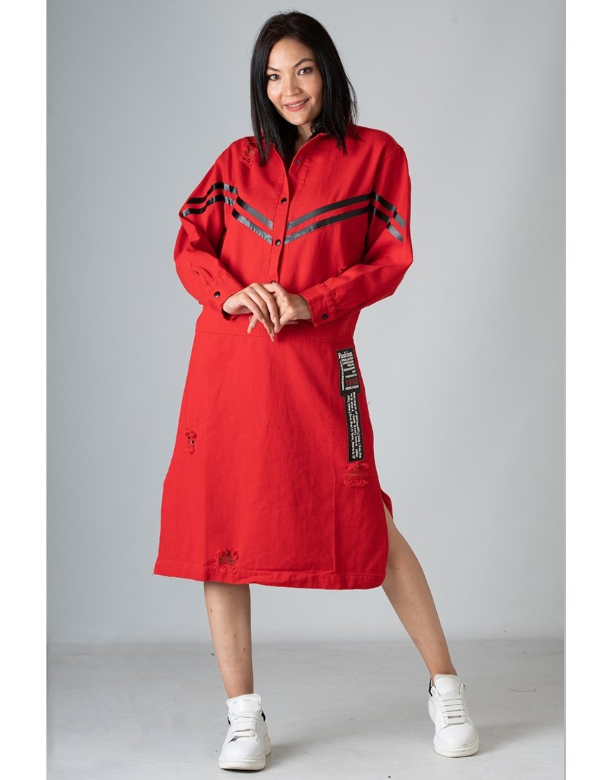 

Платье Sonesta с длинными рукавами XS красное (MR3062 red)