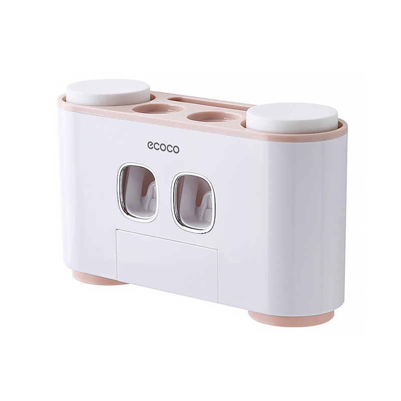 

Диспенсер механический для зубной пасты ECOCO E1802 Pink держатель зубных щеток