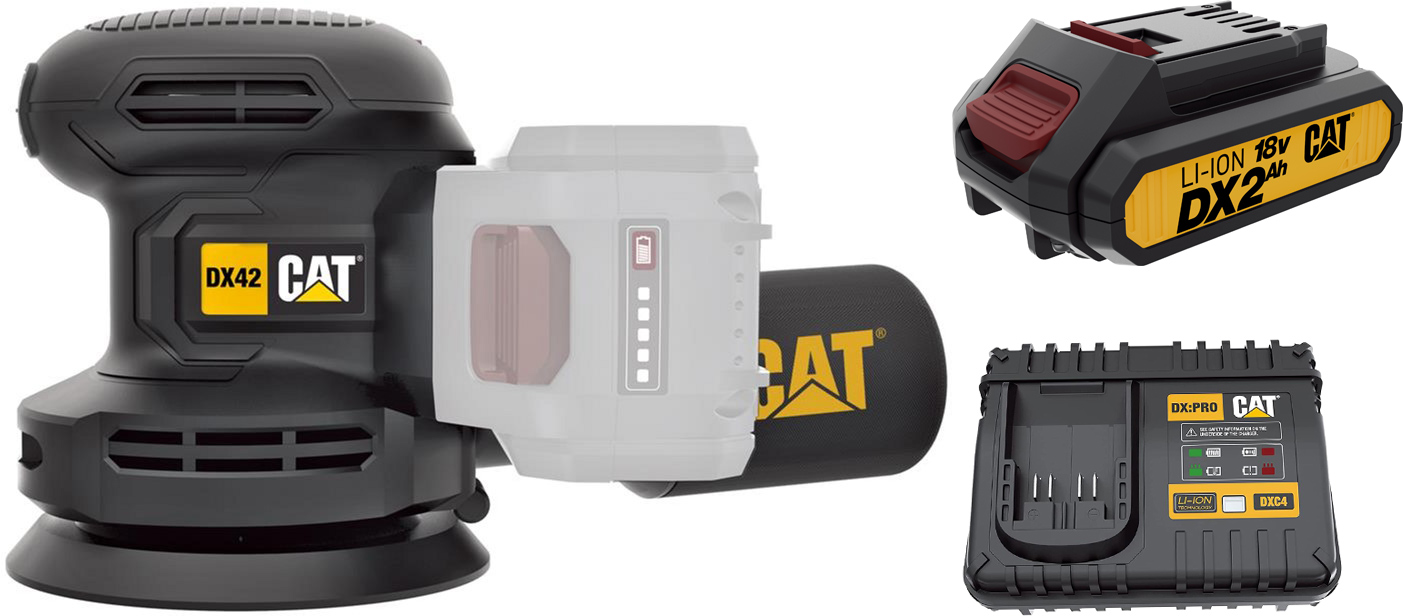 Набор Аккумуляторная эксцентриковая шлифмашина CAT 1 for All 18V DX42B ...