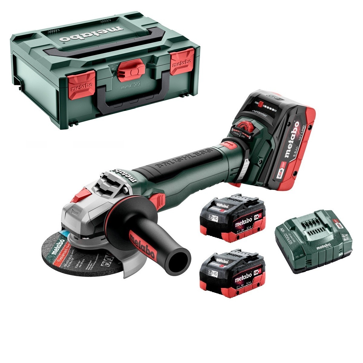 Аккумуляторная угловая шлифмашина Metabo WVB 18 LT BL 11-125 Quick 2 акб  5.5 Ah, в кейсе (613057660) – фото, отзывы, характеристики в  интернет-магазине ROZETKA от продавца: WOT | Купить в Украине: Киеве,