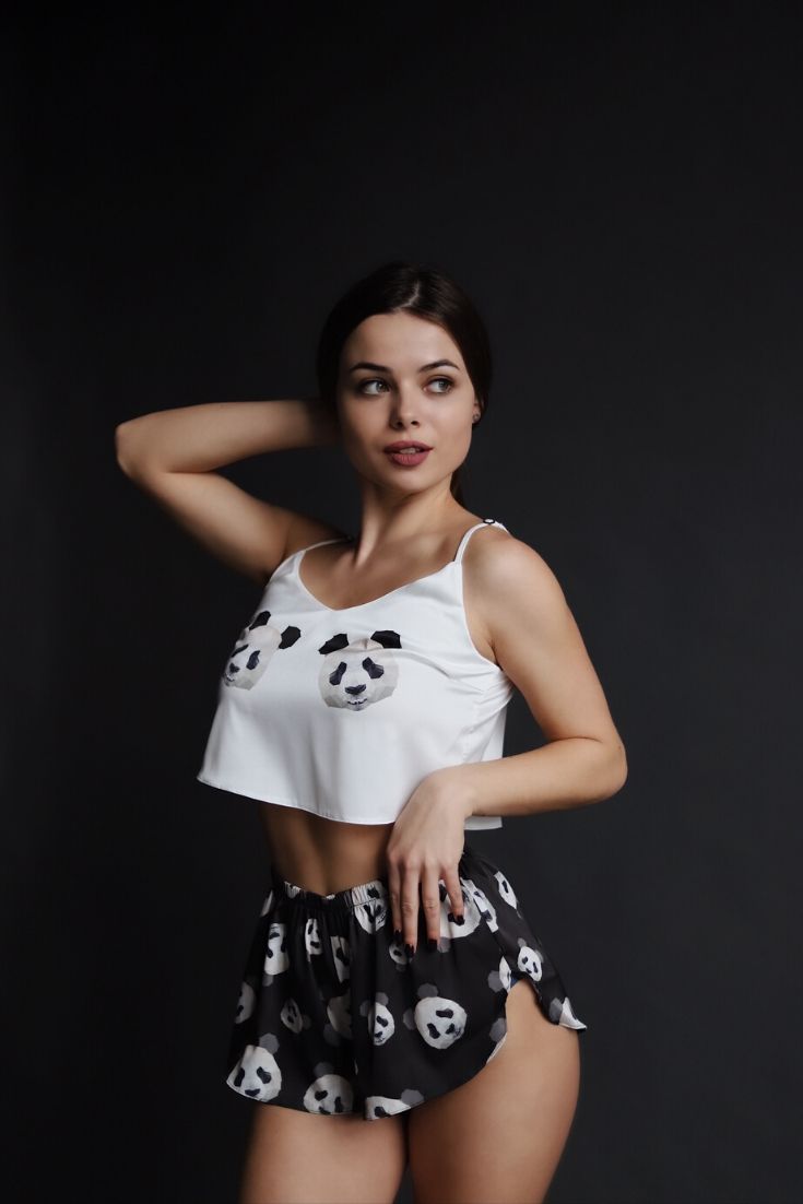 

Женская пижама Beautiful Pajamas из шелка Армани Panda S