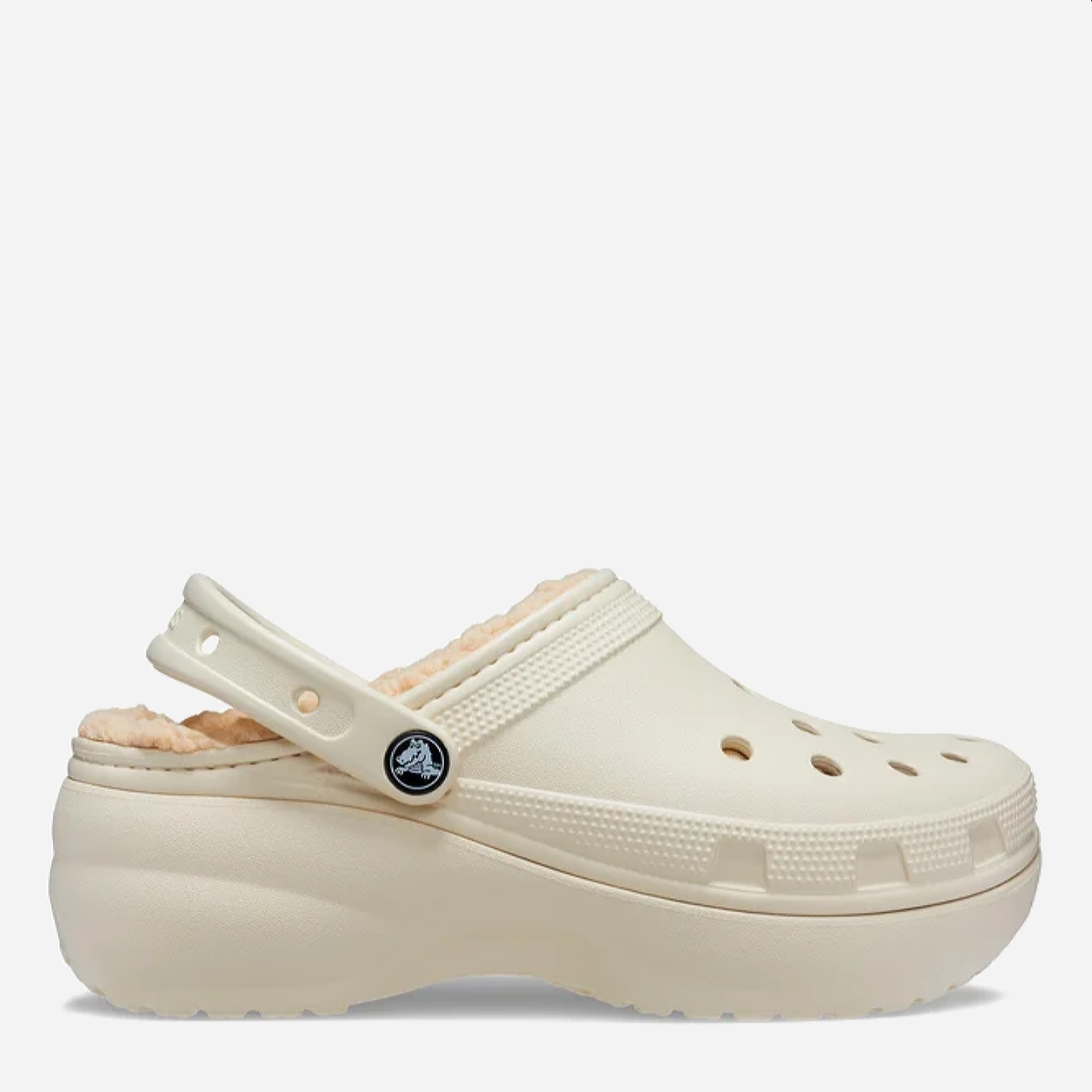 Акція на Жіночі крокси Crocs Classic Platform Lined Clog W 207938-2Y2-W7 37-38 23 см Bone від Rozetka