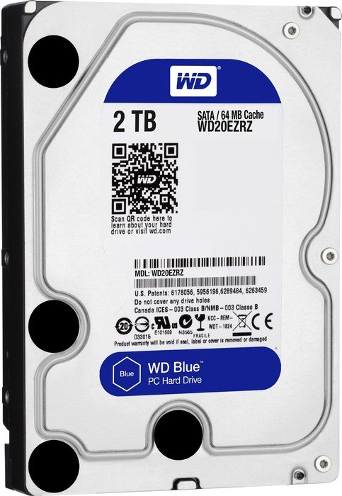 

Накопитель HDD SATA 2.0TB WD Blue 5400rpm 64MB (WD20EZRZ)