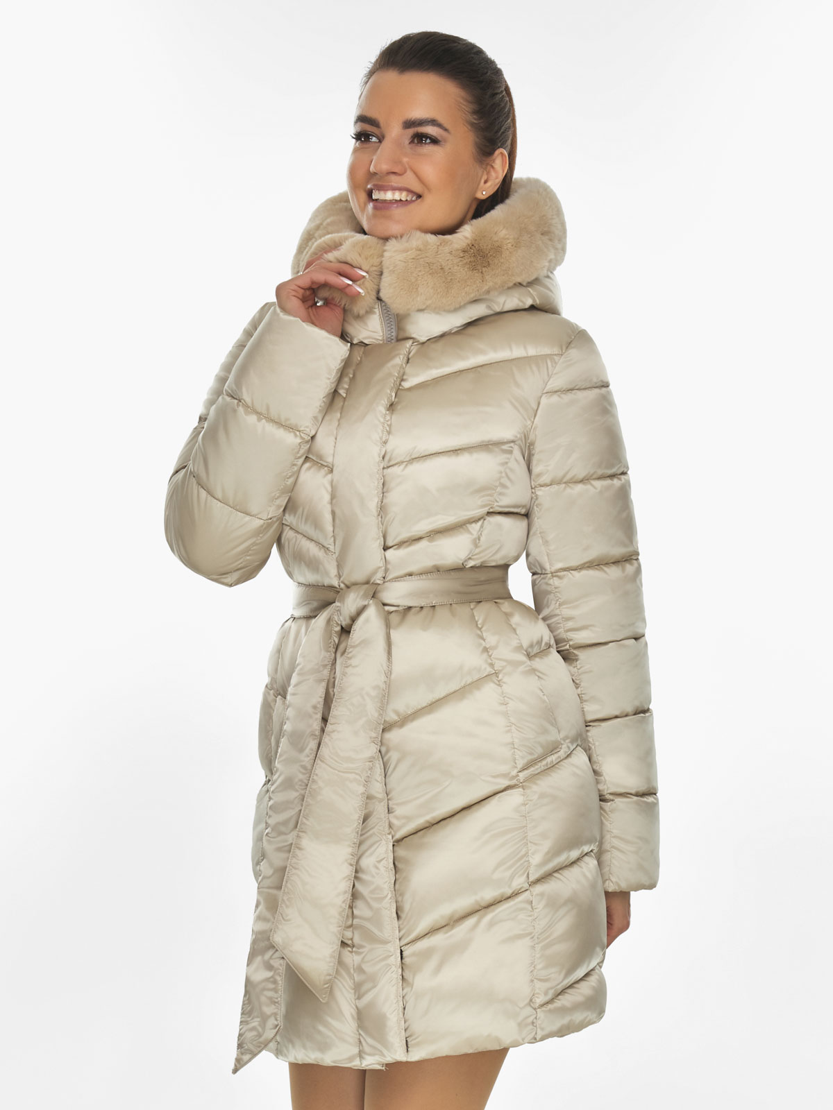 Акція на Куртка зимова довга жіноча Braggart 57635 44 (XS) Кварц від Rozetka