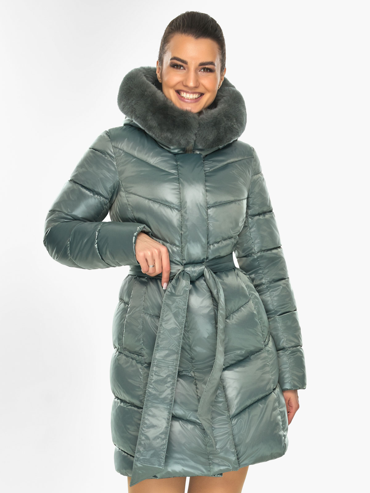 Акція на Куртка зимова довга жіноча Braggart 57635 44 (XS) Турмалін від Rozetka