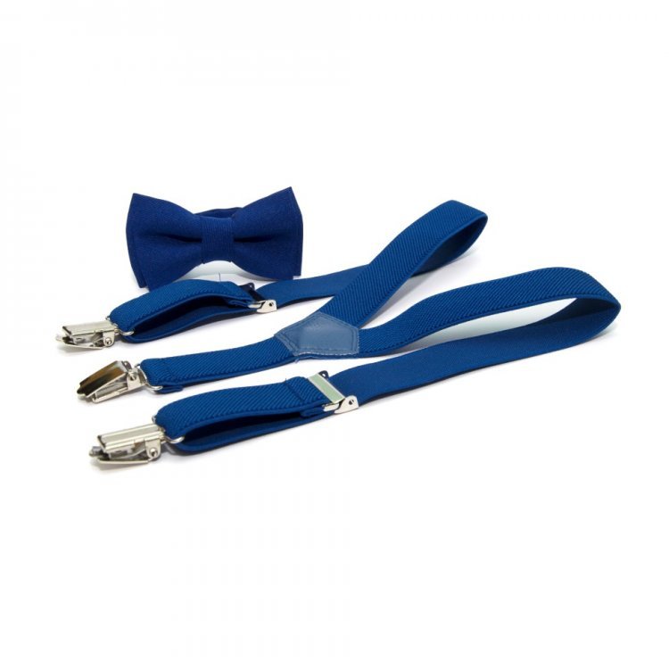 

Детский Набор SF Синий-Электрик Однотонный Подтяжки И Бабочка Abd-14005