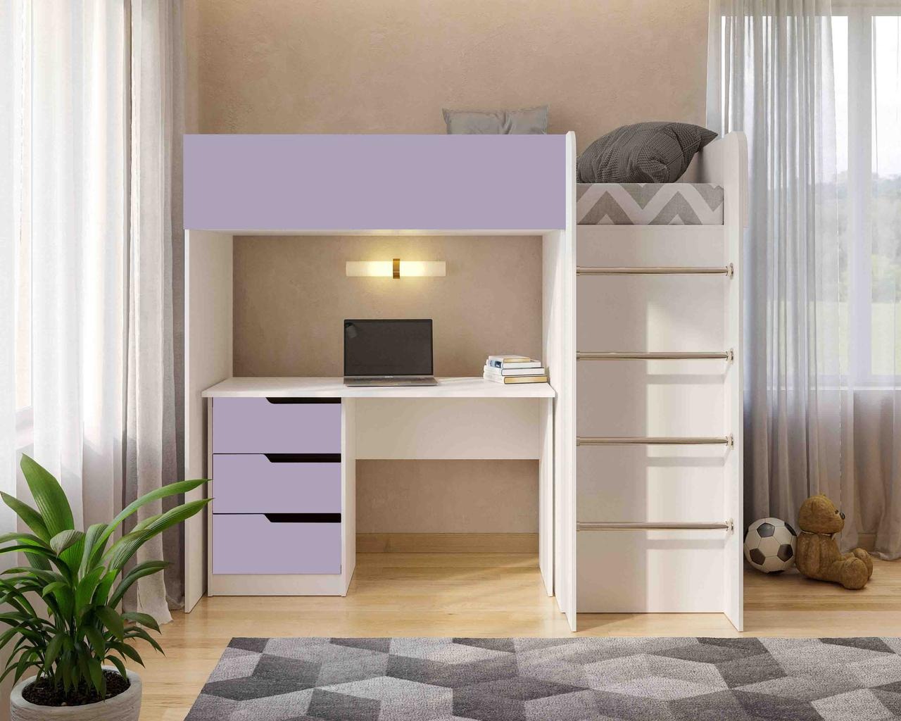 Детская спальня BED-Room 3 Viorina-Deko Белый/Лаванда (кровать-комната ...