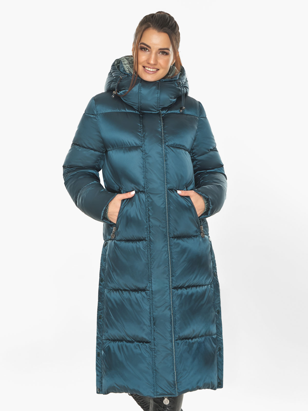 Акція на Куртка зимова довга жіноча Braggart 53570 50 (L) Атлантика від Rozetka