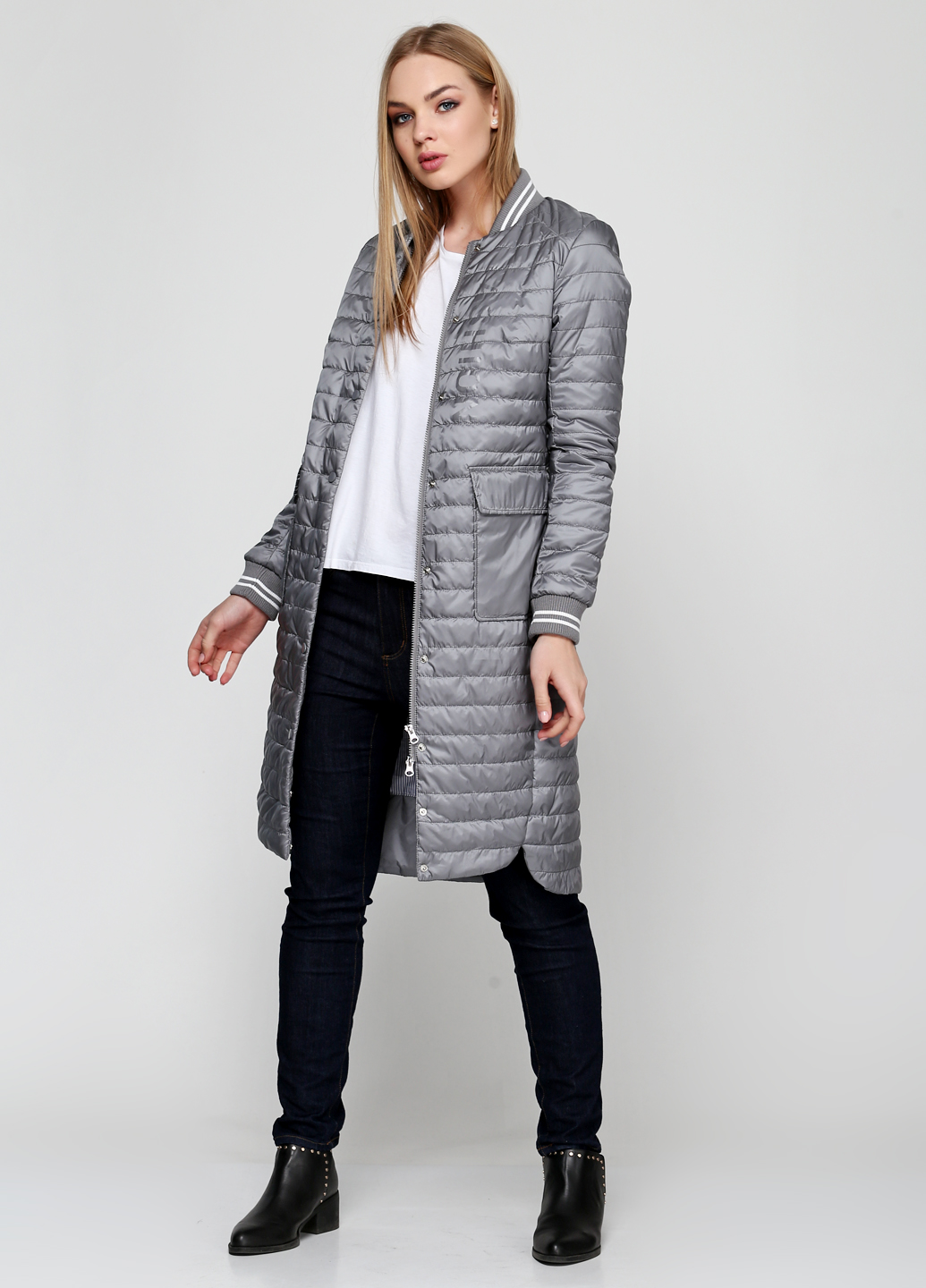 

Женская куртка Clasna CW 18C156-770 серый M