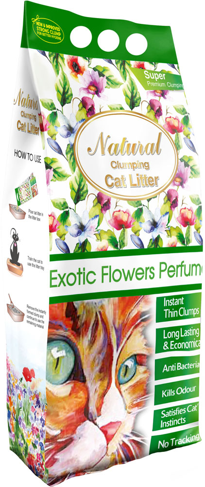 

Наполнитель для кошачьего туалета Indian Cat Litter Cat's Choice Exotic Flowers "Экзотические цветы" Бентонитовый комкующий 5 кг (6 л)