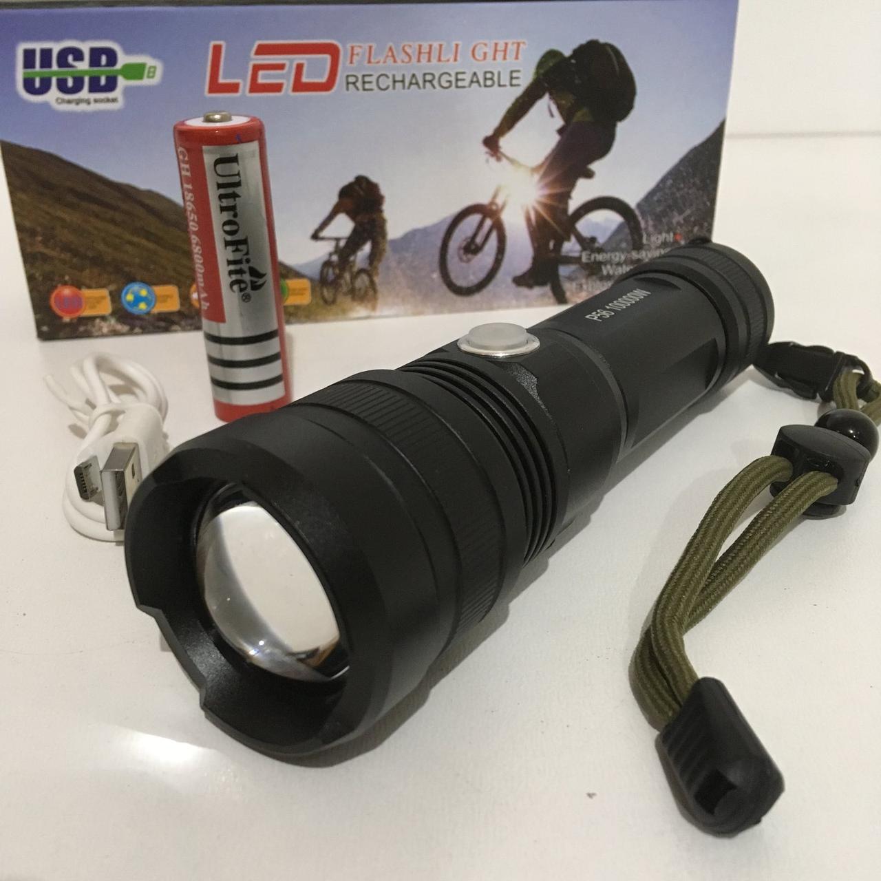 

Фонарик Police,Тактический фонарь,Мощный фонарик P-56 /USB/P50