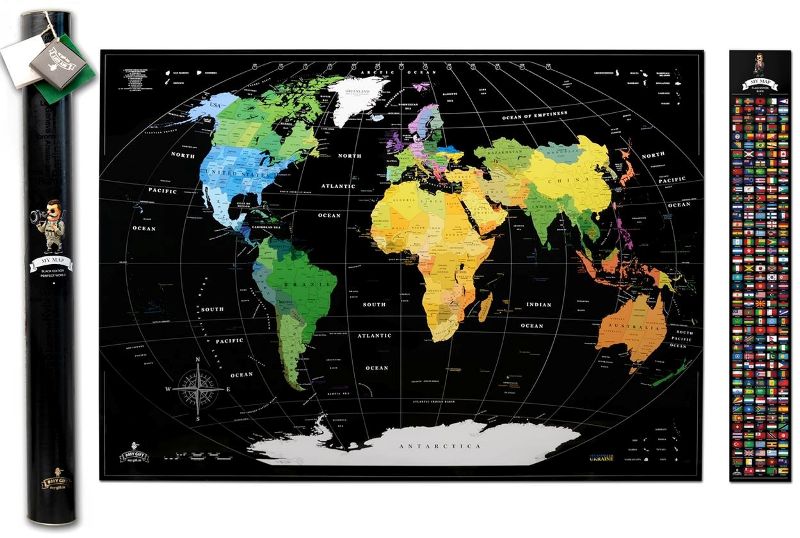 Скретч карта світу без рф. My Map Perfect world Black edition у тубусі ...