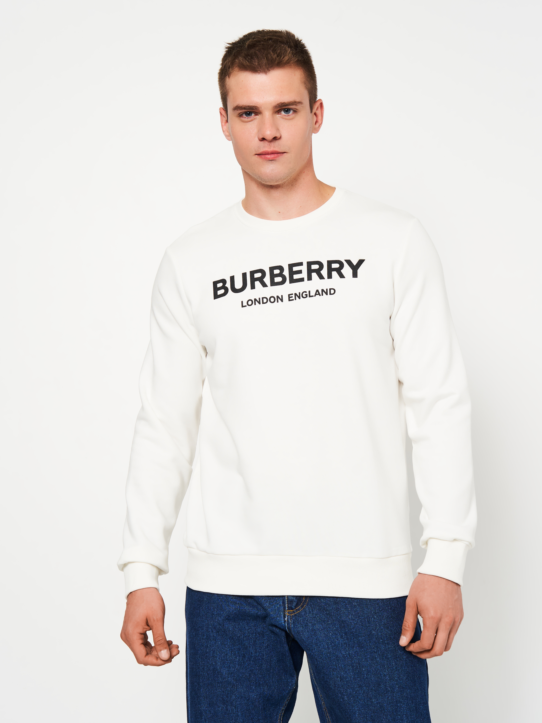 Акція на Світшот Burberry 11228. 2 S (44) Молочний від Rozetka