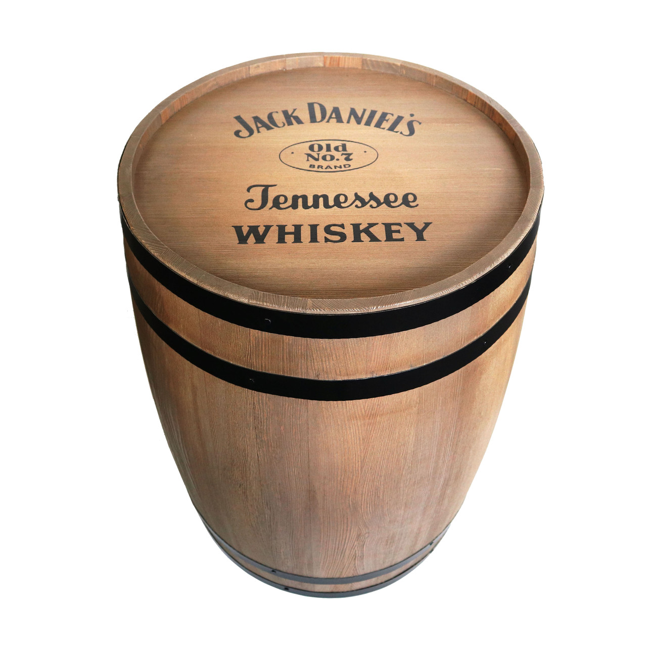 

Муляж дубовой бочки Domza на 150 литров с логотипом светлое дерево и черные обручи