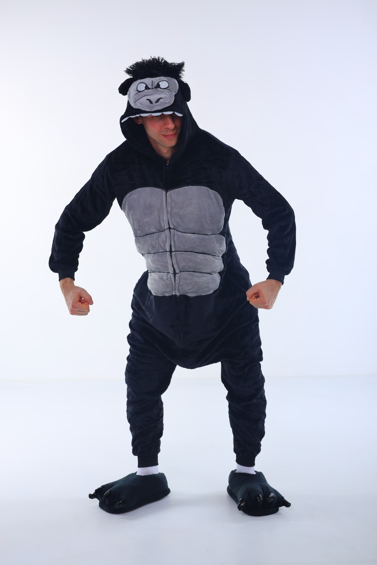 Мужские кигуруми Пижама Kigurumi Горилла Черный XL 175-185 см. (1095/2 ...
