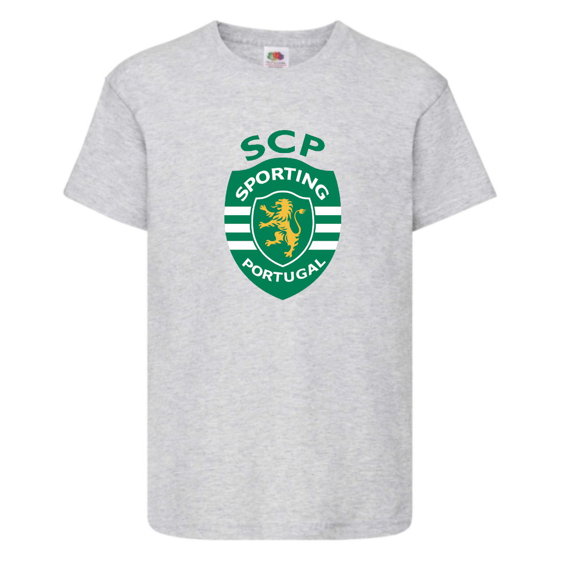 

Футболка детская Футбольный клуб Спортклуб Португалия (Sporting Clube de Portugal) серая (FOOT gr 07) 116 см