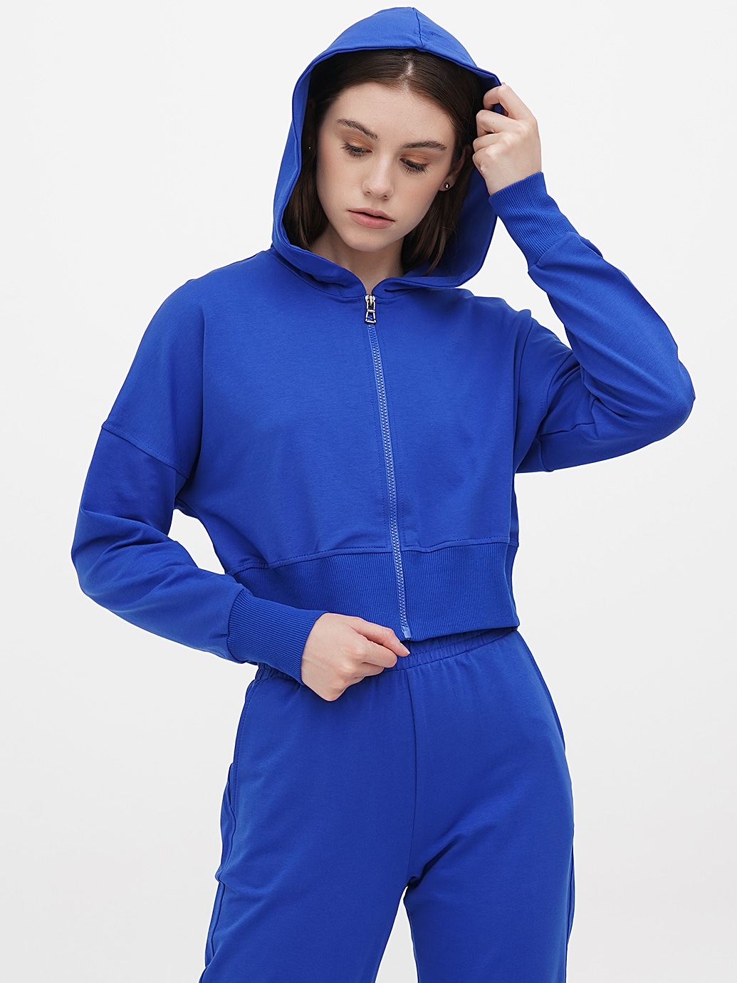 Акція на Толстовка на блискавці з каптуром жіноча EQUILIBRI LK 2 Hoody Zip M Синя від Rozetka