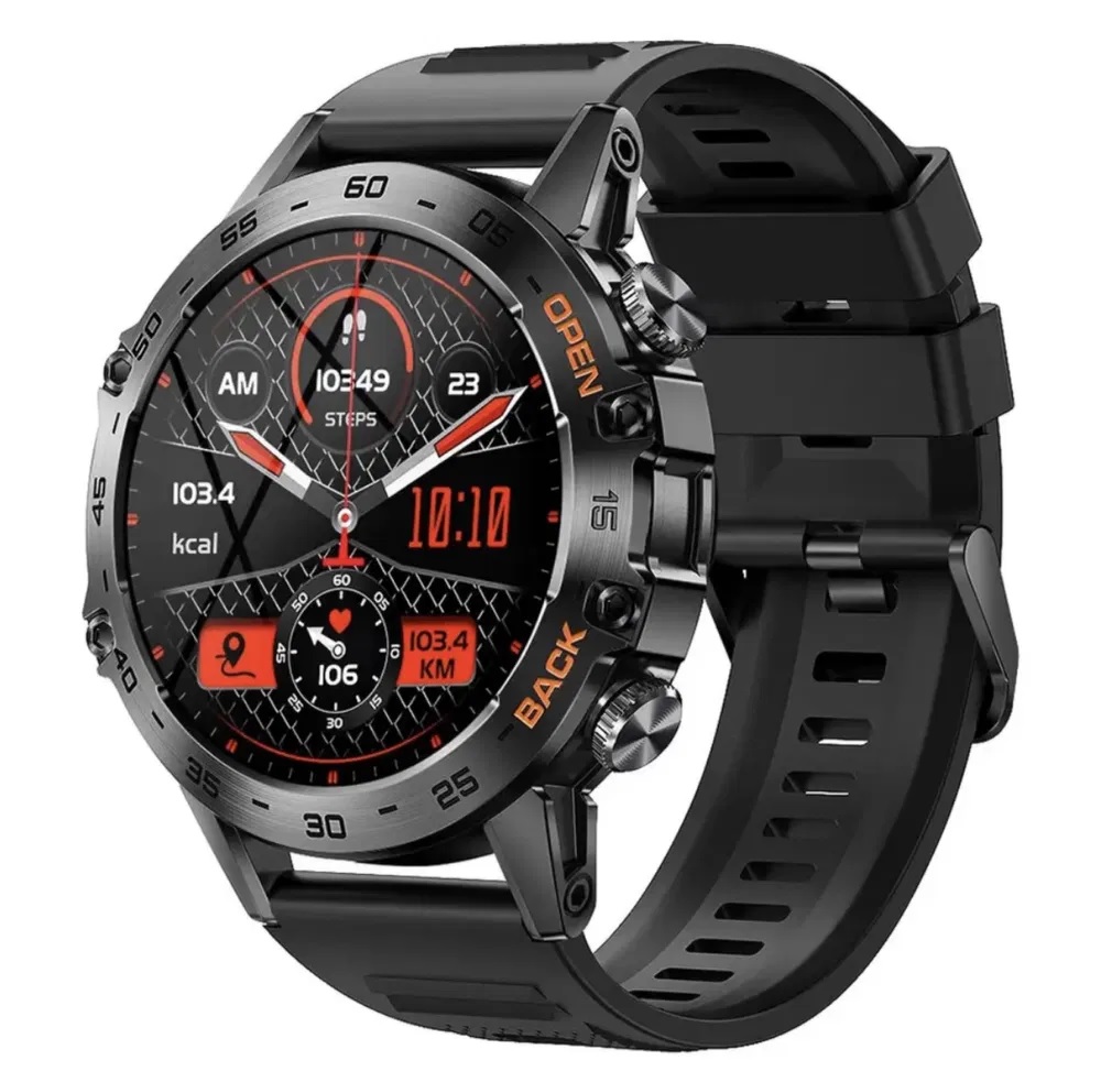 Тактические, спортивные смарт часы для военных Lemfo K52 Black с