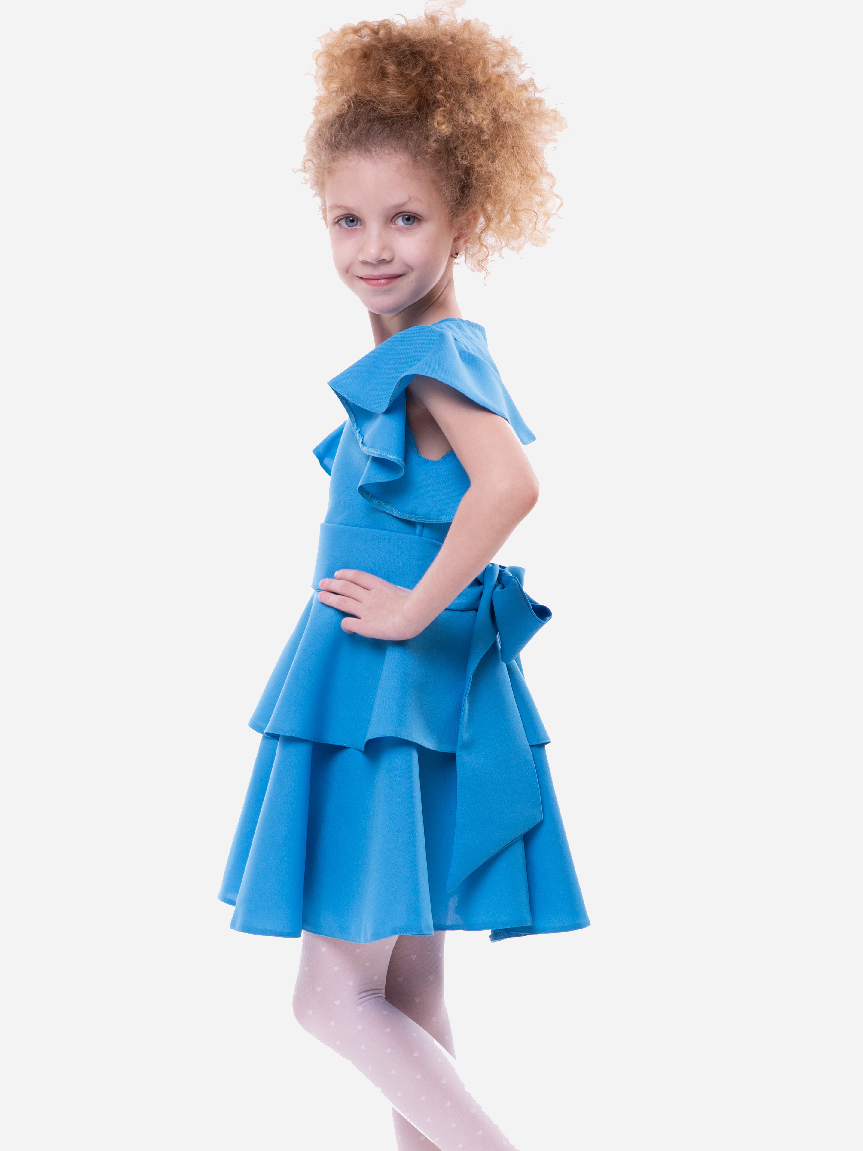 Акція на Дитяча літня святкова сукня для дівчинки Ласточка 18_2040 134 см Бірюза від Rozetka