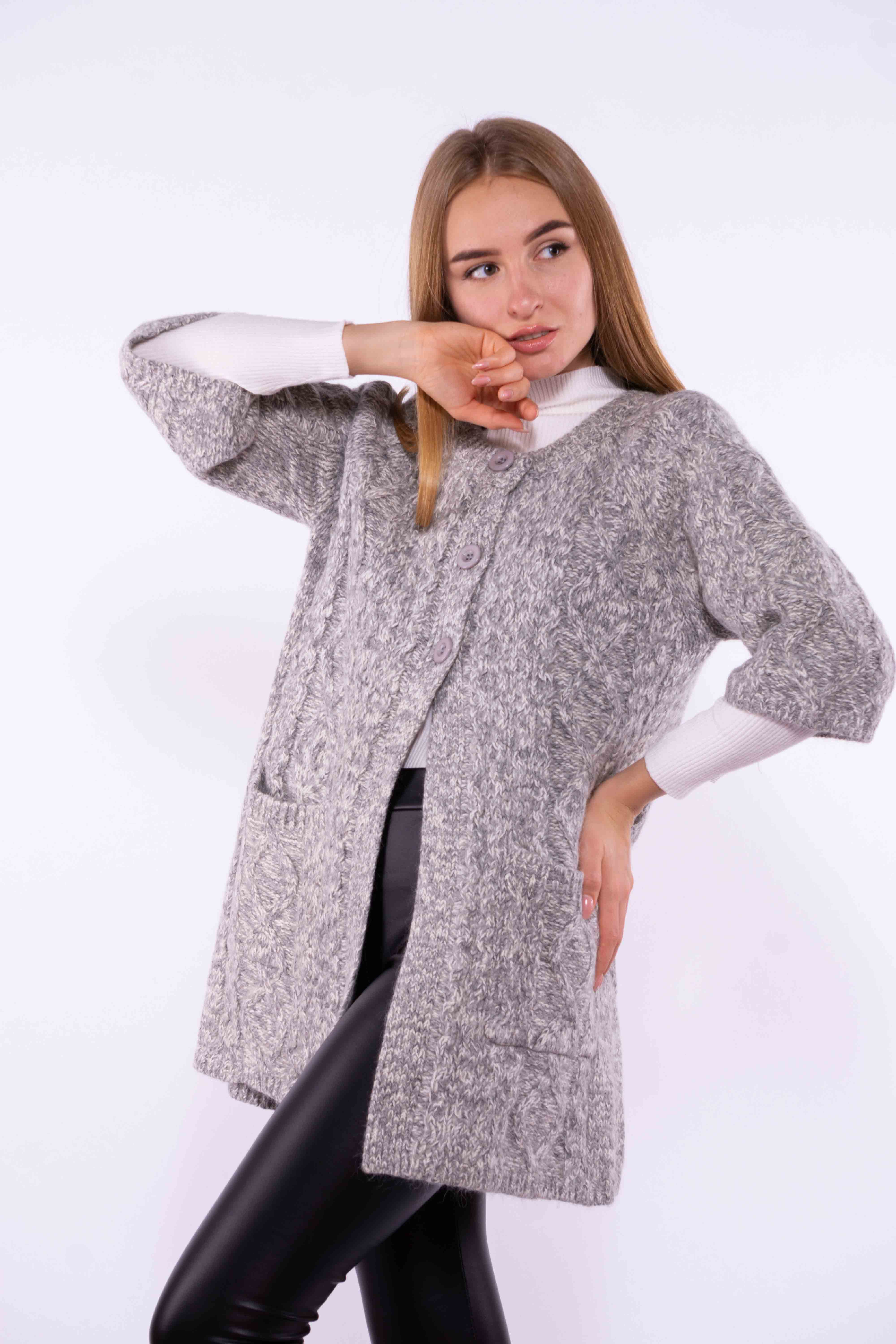 

Вязаный кардиган Time of Style 184P167 M/L Серый