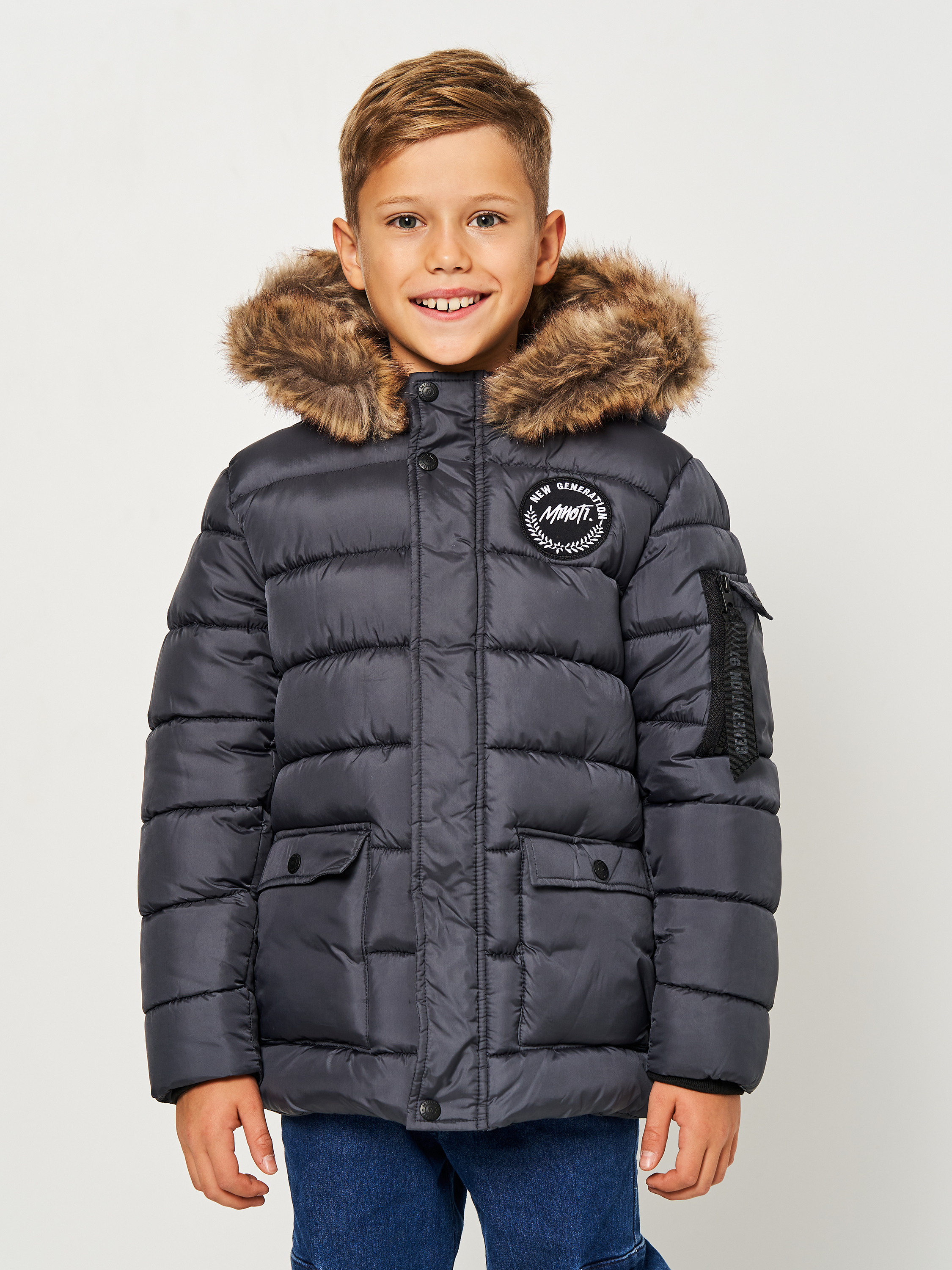 Акція на Дитяча зимова довга куртка для хлопчика Minoti 15coat 43 39613JNR 92-98 см Чорна від Rozetka