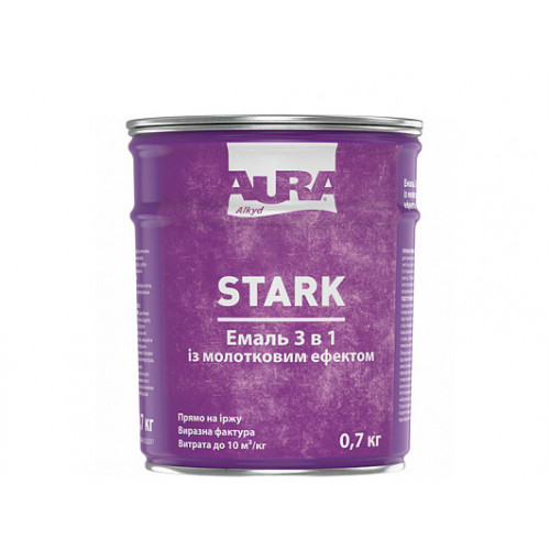 

Эмаль молотковая 3 в 1 Aura Stark черная