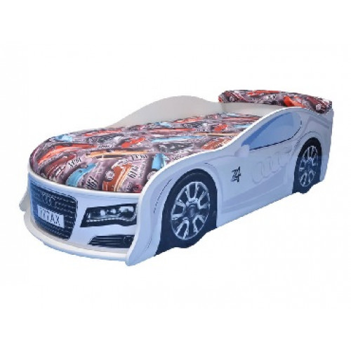 

Кровать машина Audi белая 80х180 ДСП