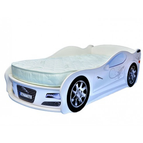 

Кровать машина Jaguar белая 70х150 ДСП
