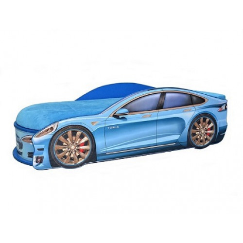 

Кровать машина Tesla синяя 70х150 ДСП с подъемным механизмом