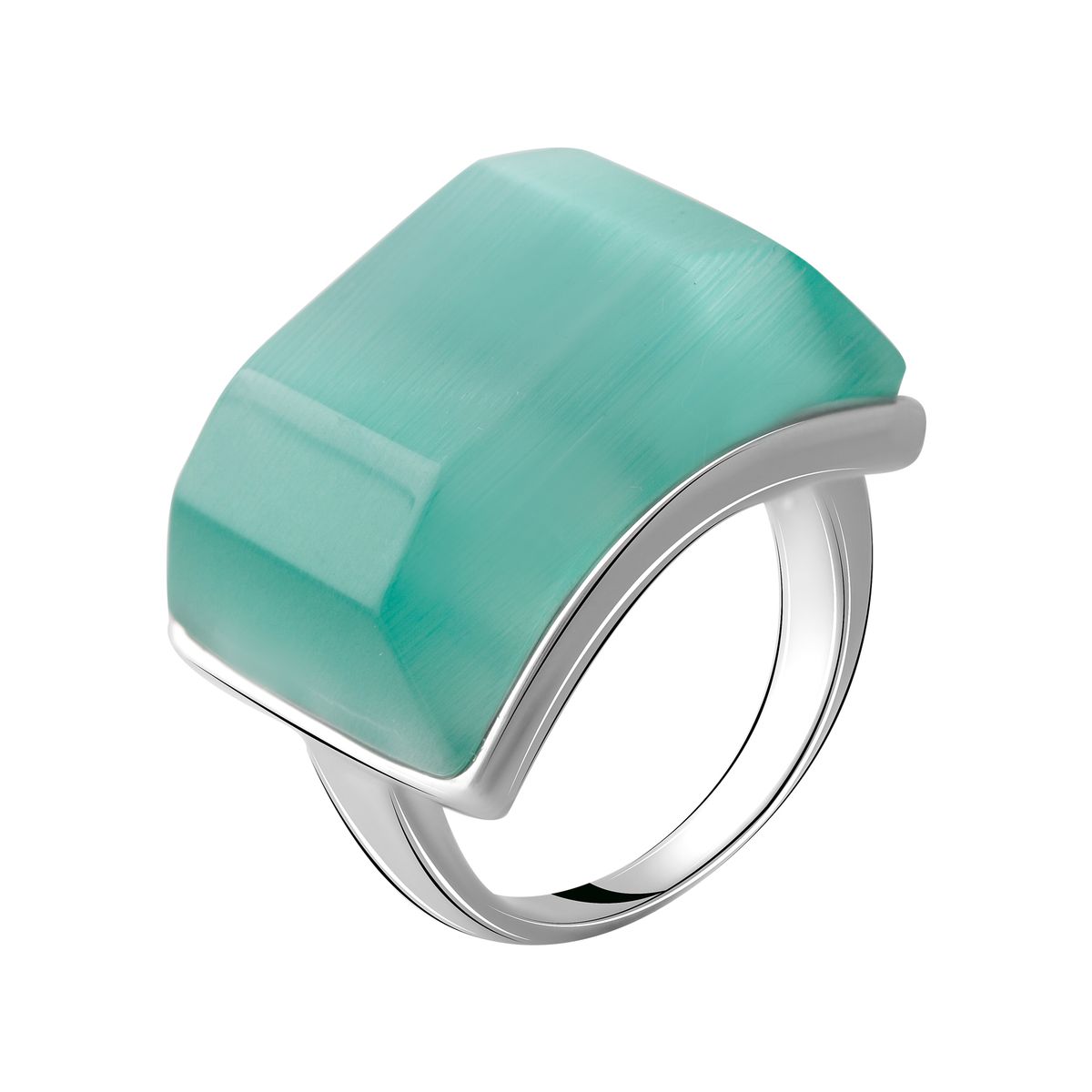 

Серебряное кольцо SilverLine с кошачьим глазом 18 размер