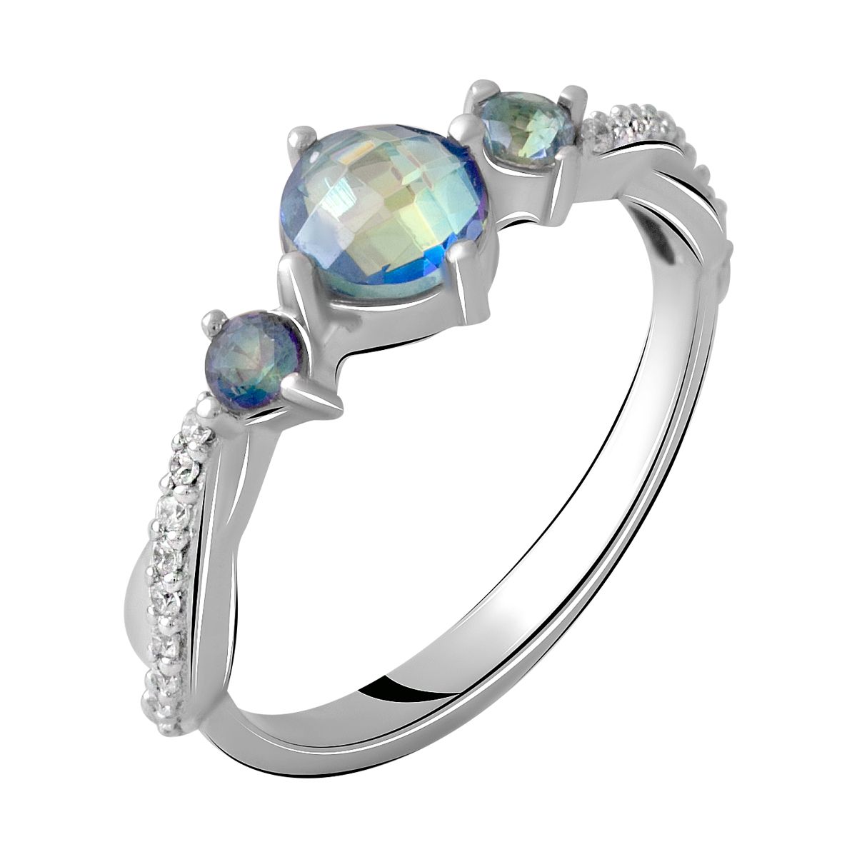

Серебряное кольцо SilverLine с мистик топазом 1.045ct 17.5 размер