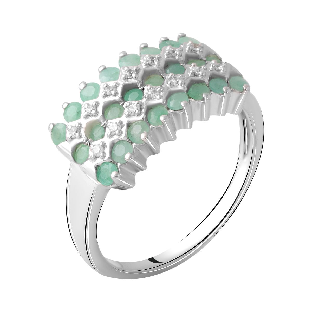 

Серебряное кольцо SilverLine с натуральным изумрудом 3.355ct 17.5 размер