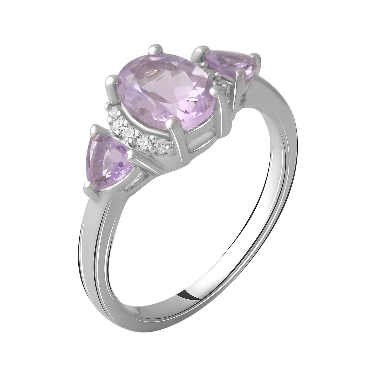 

Серебряное кольцо SilverLine с натуральным аметистом 1.05ct 18.5 размер