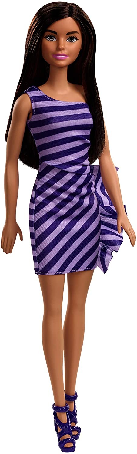 

Кукла Барби Блеск (Barbie Doll, Brunette, Wearing Glitzy Purple Striped Party Dress)