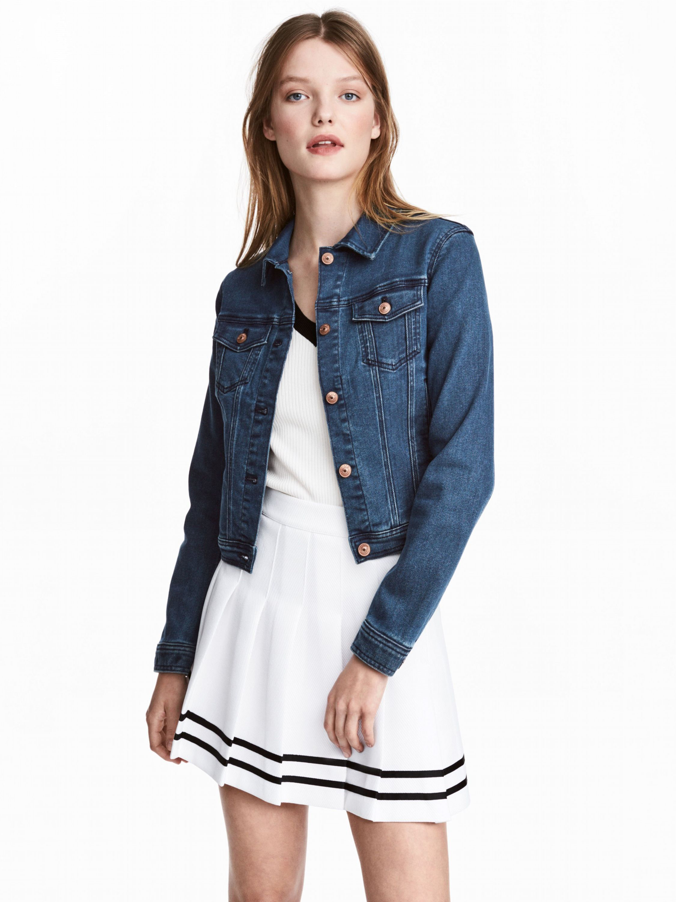 

Куртка джинсовая H&M 4780735 36 Темно-синяя