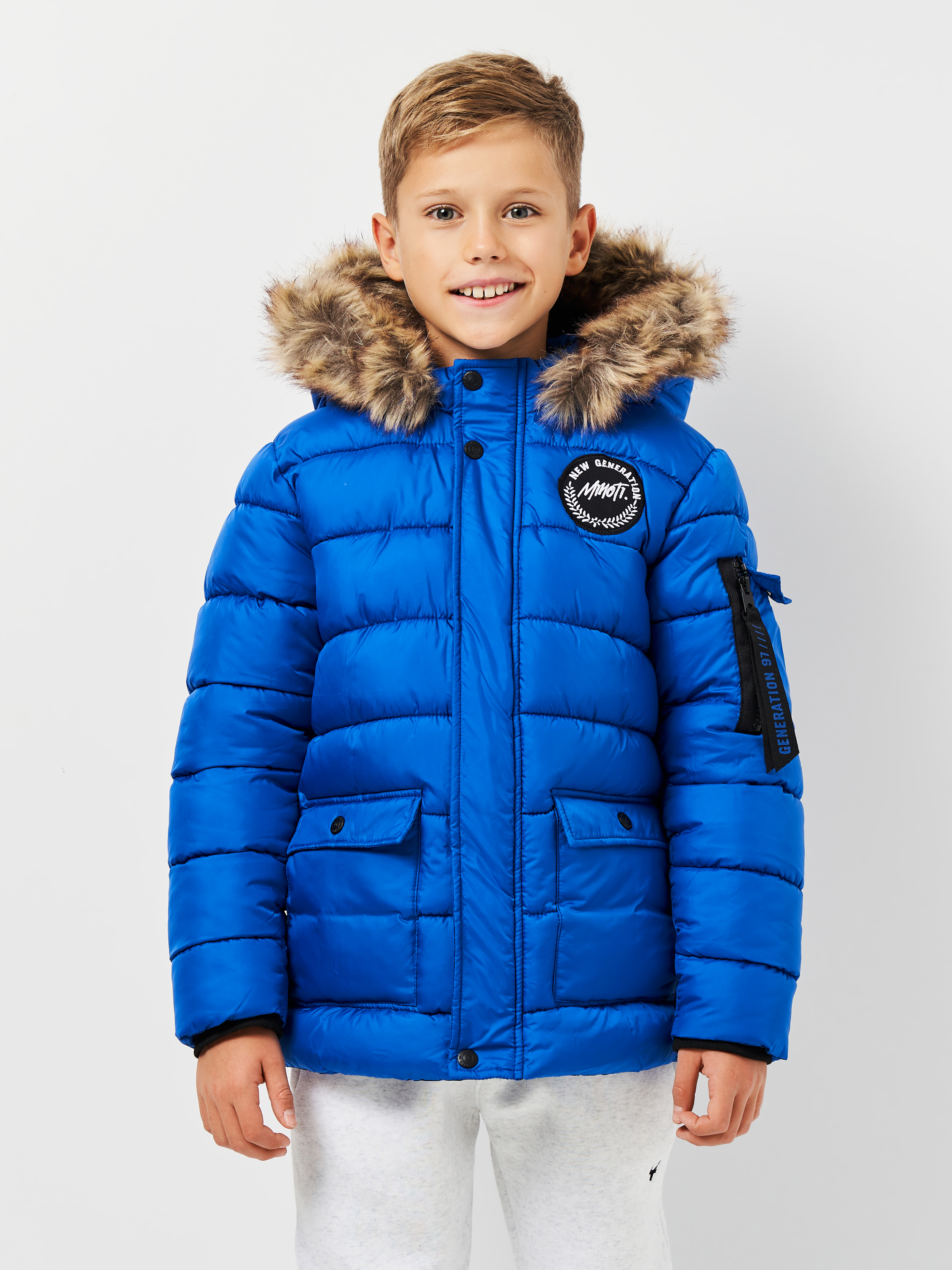 Акція на Підліткова зимова довга куртка для хлопчика Minoti 15coat 44 39614TEN 158-164 см Синя від Rozetka