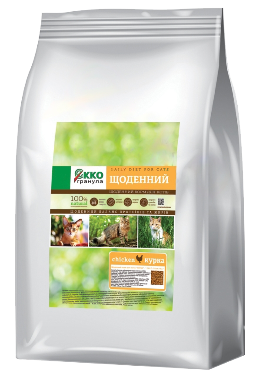 Сухой корм Экко гранула Ежедневный для котов с курицей 10кг от продавца ...