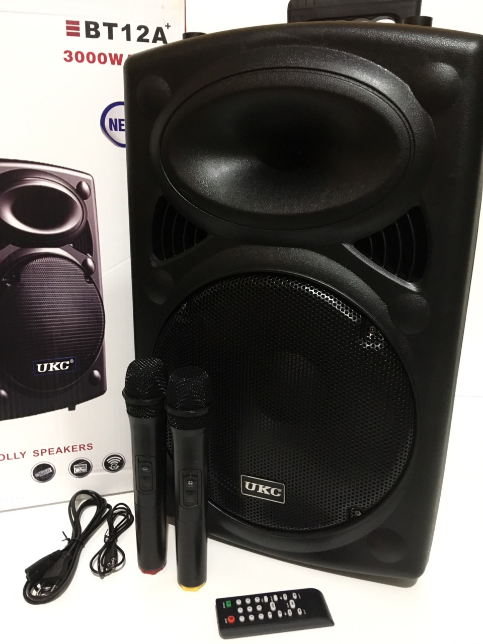 Акустична система бездротова акумуляторна колонка 12" USB FM UKC Black ...