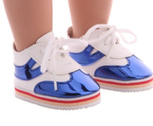 

Обувь Miorio для куклы Our Generation на стопу 7х3 см Кеды Диско синие